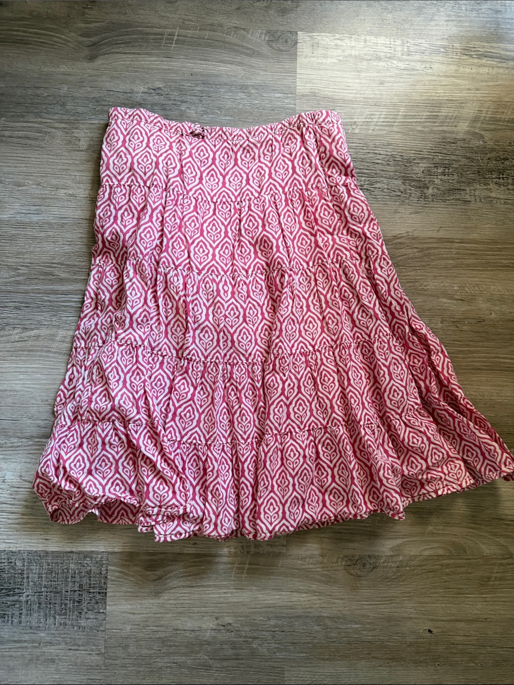 Peek Pink & White Tiered Boho Skirt